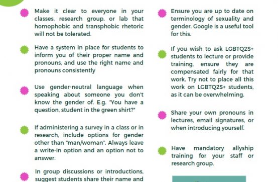 Being an LGBTQ2S+ Ally: Tips for Faculty